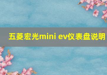 五菱宏光mini ev仪表盘说明